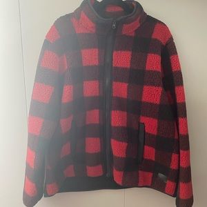 Wind River red/black plaid Zip-up Sherpa Soft Shell Spring/Fall Jacket 2XL GUC